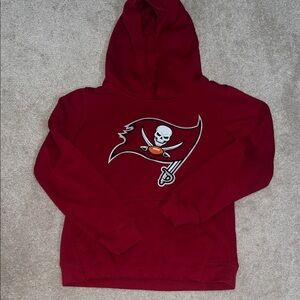 Kids Red Hoodie with Tampa Bay Bucaneers Logo